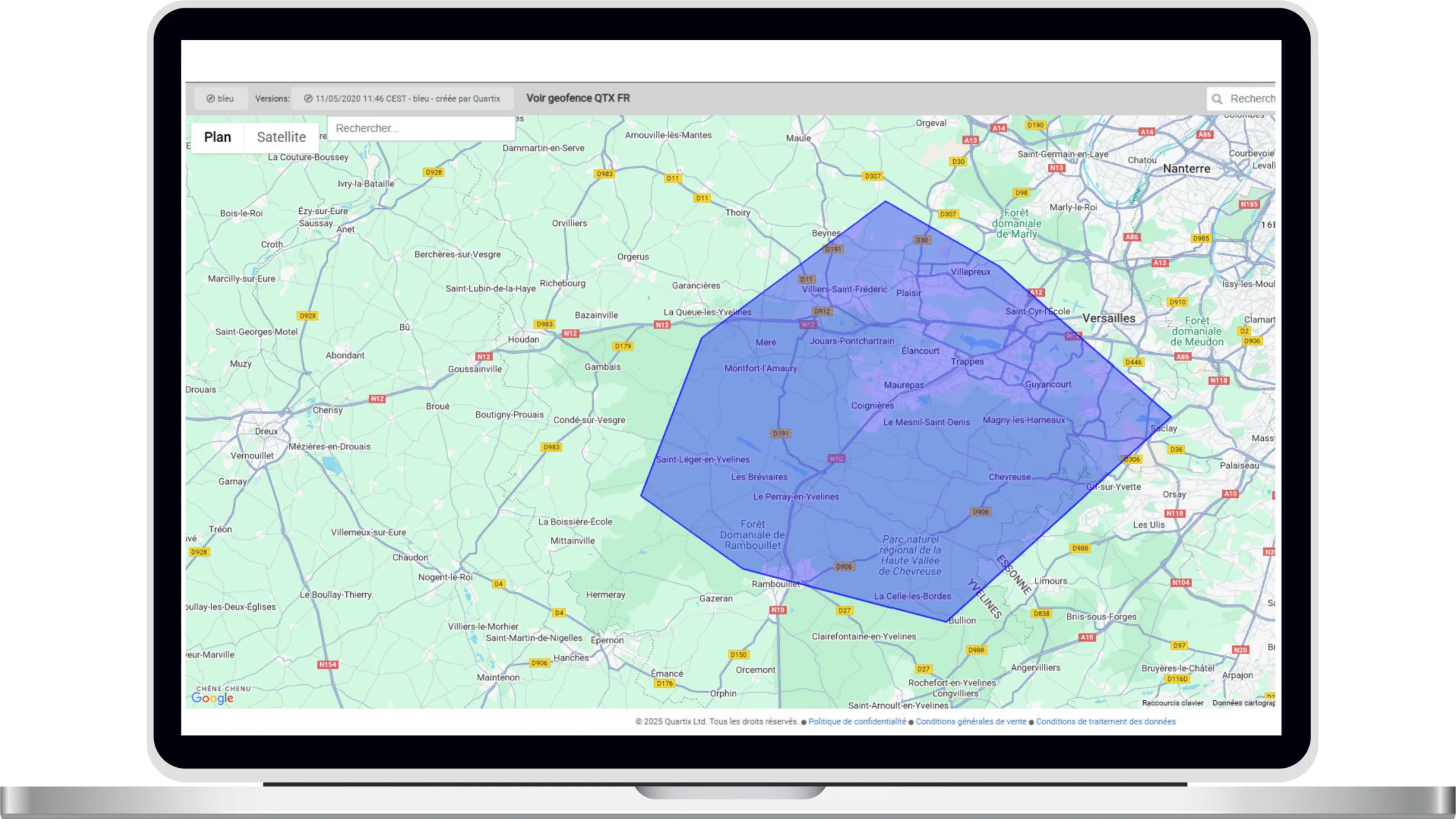 Délimitation de zone géographique (geofencing) sur la plateforme Traceur Flotte
